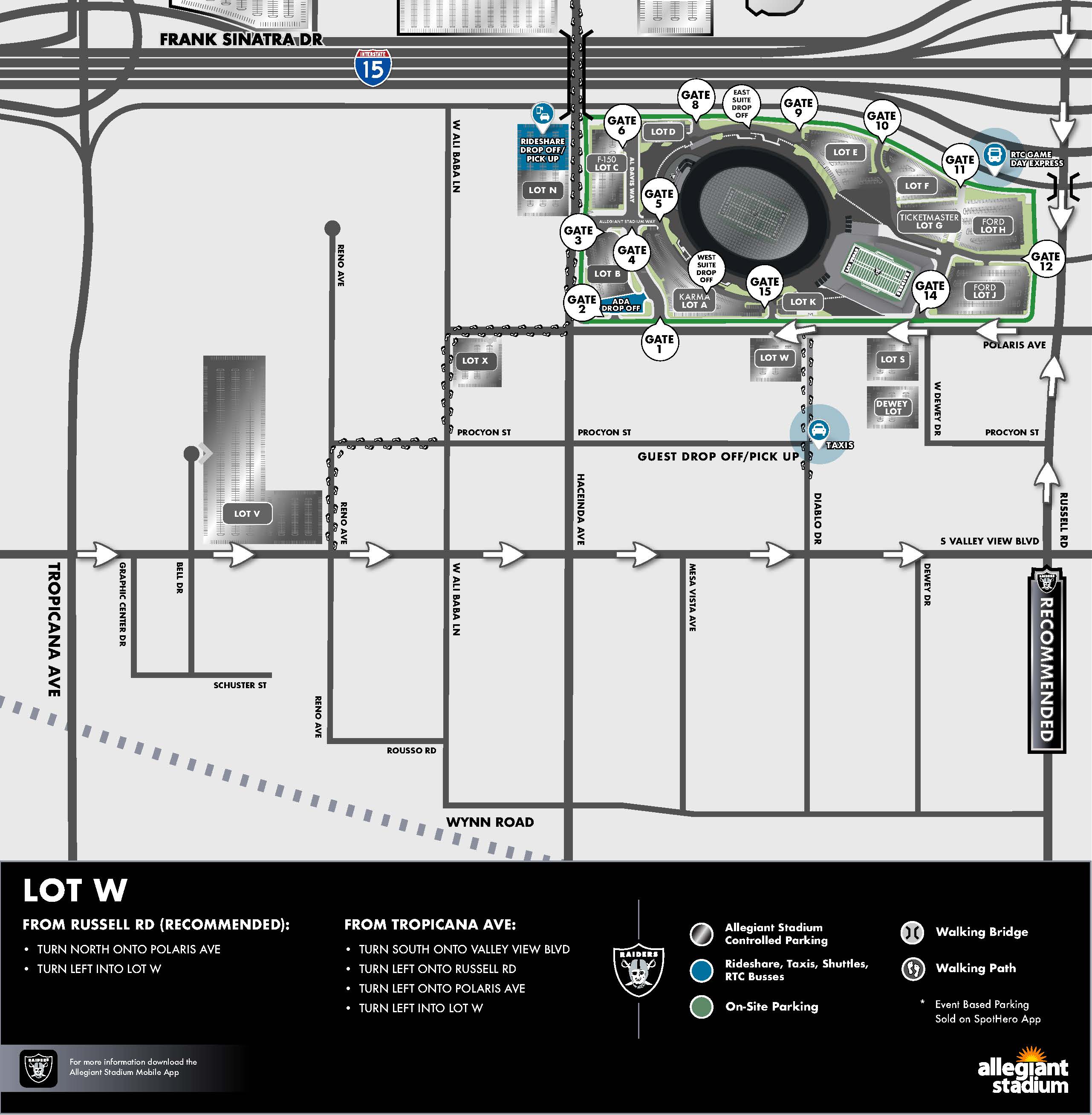 Lot W Parking Map