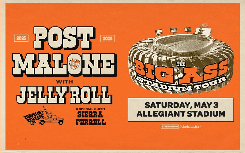 More Info for Post Malone Presents: The BIG ASS Stadium Tour coming to Allegiant Stadium on Saturday, May 3, 2025